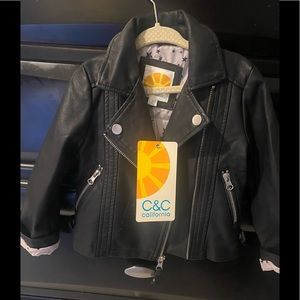 NEW CC CALIFORNIA FAUX LEATHER JACKET 2T
